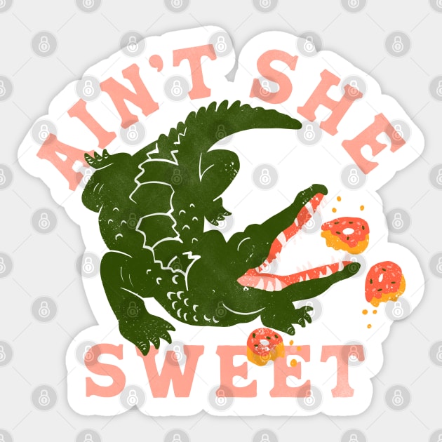 Ain't She Sweet Alligator & Donuts Design Sticker by The Whiskey Ginger